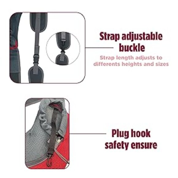 (NWOT) PAW PUPPY Pet Sling. Red, S - Picture 8 of 9